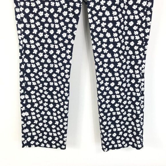 J. Crew Floral Remi Pants Women's Size 12 Scattered Daisies Straight Leg Stretch - Picture 2 of 13